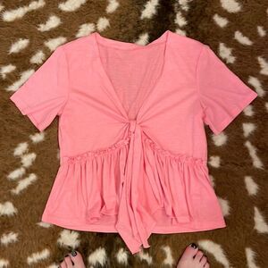 Hot Pink Wrap Blouse